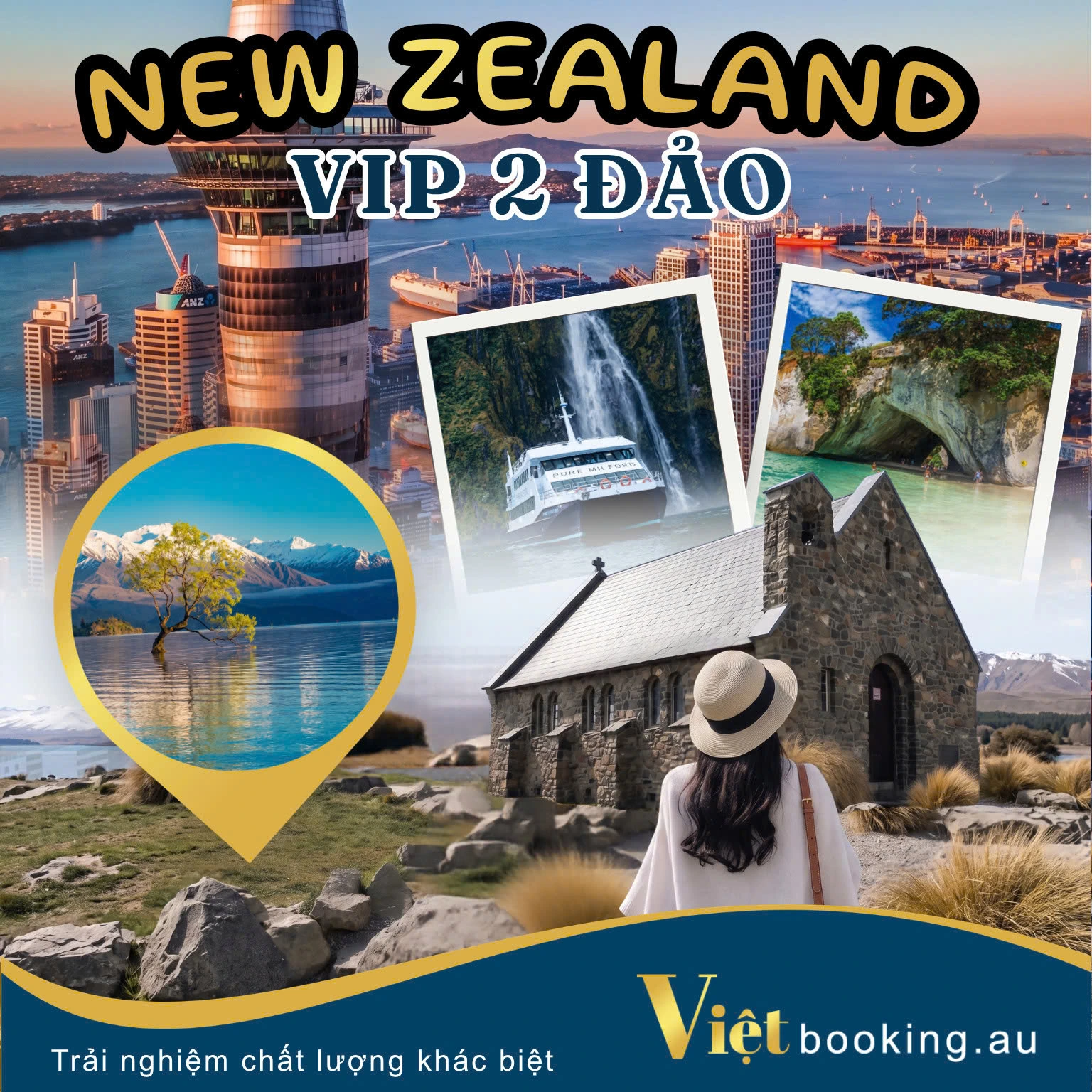 2 đảo New Zealand 10 ngày VIP